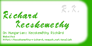 richard kecskemethy business card
